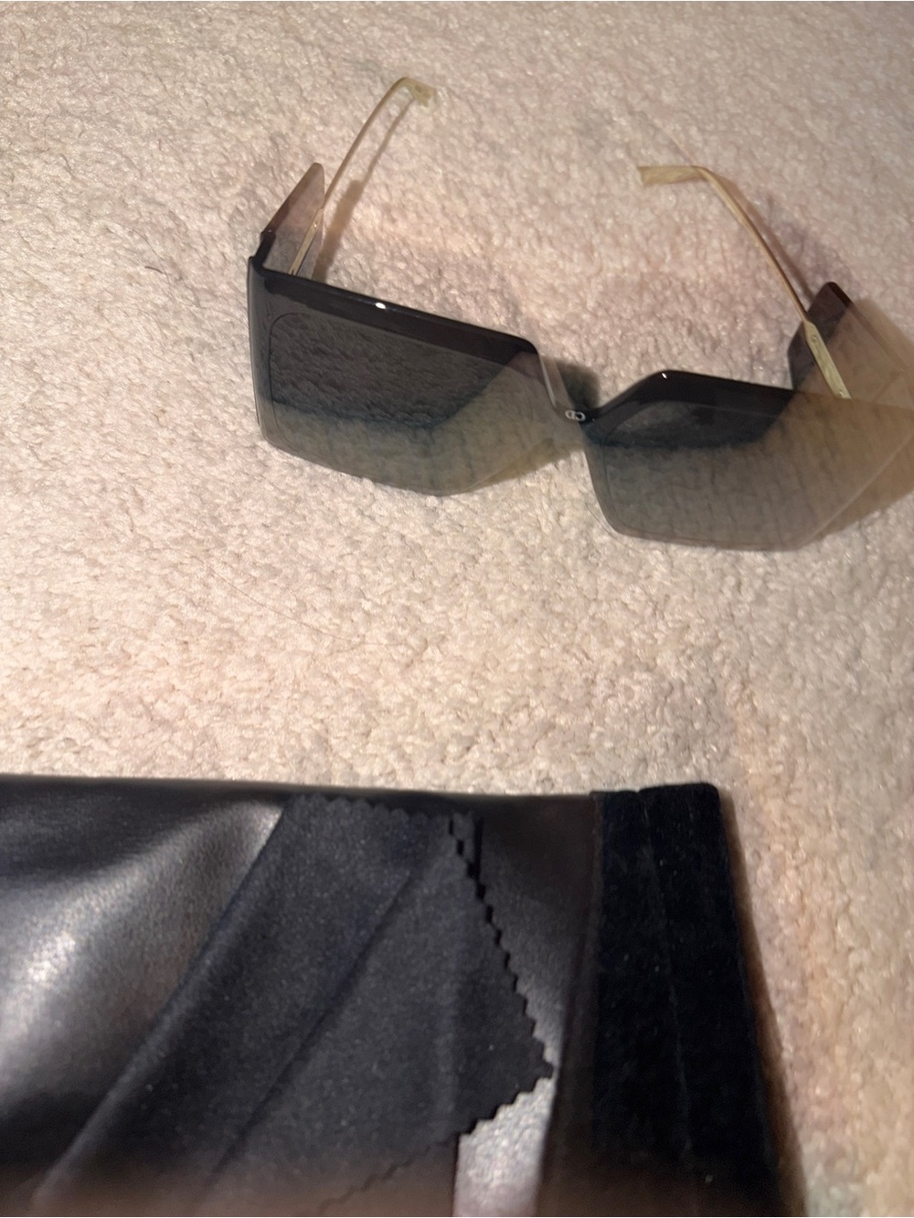 Dior Oversized Black Gradient Shield Sunglasses